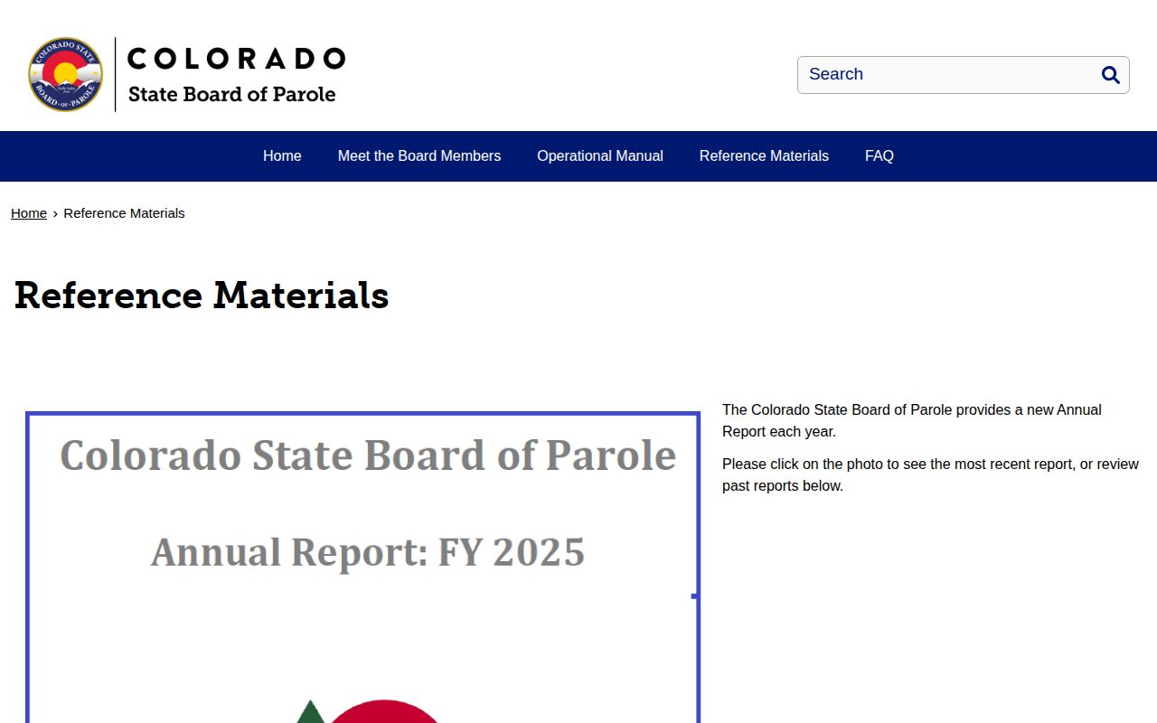 Colorado State Board of Parole materials for Broomfield County parole context